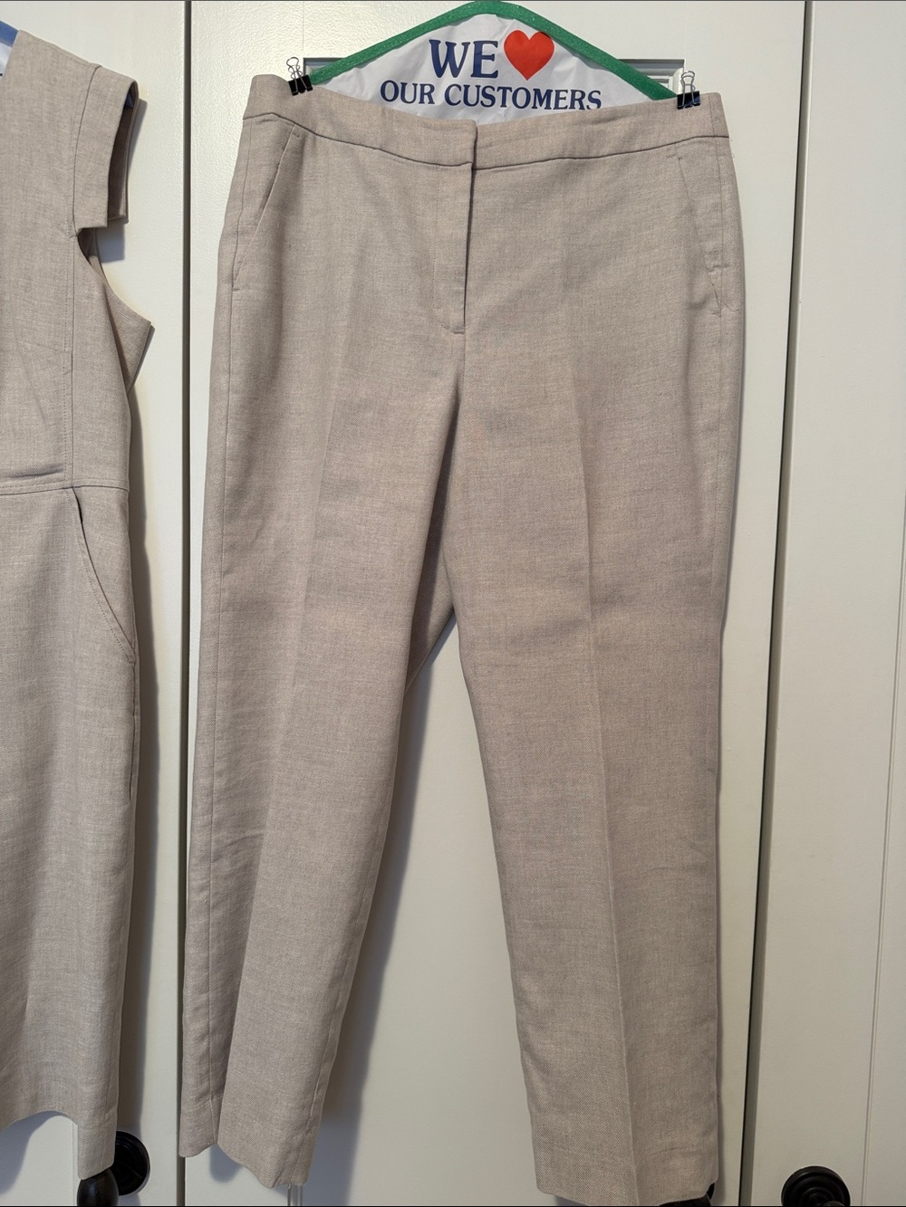 J. Crew Kate Women's Tailored Straight-leg Pants in Flax Beige Stretch Linen